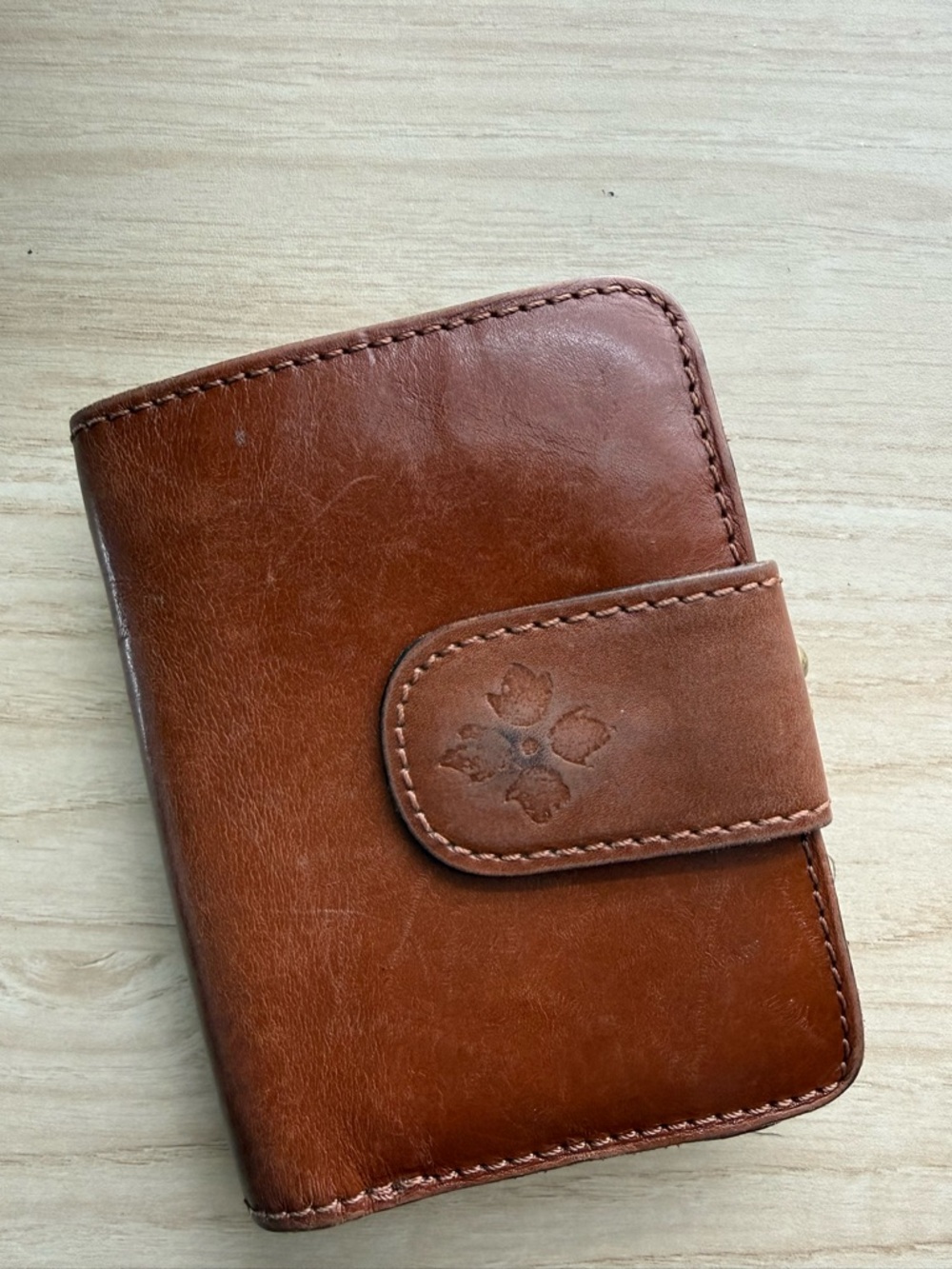 Patricia Nash Brown Leather Iberia Wallet good condition, coin and Bifold